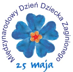 Logo międzynarodowego dnia zaginionego dziecka.