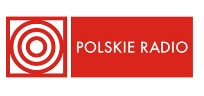 Znaczek Polskiego Radia. Po lewej stronie kwadracik - głośnik, połączony z prostokątem w kolorze czerwonym. Na nim napis POLSKIE RADIO
