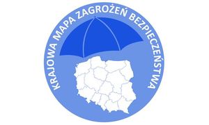 Mapa polski, a wokół niej napis Krajowa Mapa Zagrożeń Bezpieczeństwa.