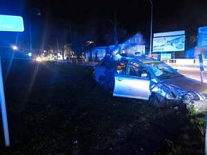 Pozjad po kolizji drogowej.